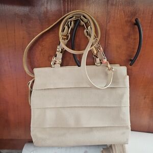 Salvatore Ferragamo Canvas/Leather Trim Tote Bag